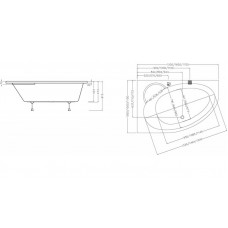 Ванна акрилова Ravak Asymmetric II 150x100 L CB31000000