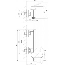 Змішувач для душу настінний, без лійки, хром Ravak Chrome CR 032.00/150 X070043