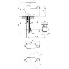 Змішувач для біде 140 мм, з відкриванням стоку, хром Ravak Chrome CR 055.00 X070055