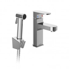 Змішувач для раковини з гігієнічним душем без відкривання стоку, хром Ravak Chrome CR 112.01 X070167