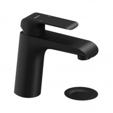 Змішувач для раковини 151 мм, з відкриванням стоку, чорний Ravak Flat FL 013.20 X070172