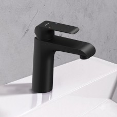 Змішувач для раковини 151 мм, з відкриванням стоку, чорний Ravak Flat FL 013.20 X070172