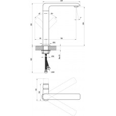 Змішувач для раковини/кухонної мийки 261 мм, хром Ravak Flat FL 016.00 X070125