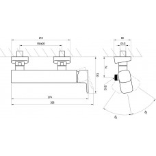 Змішувач для душу настінний, без лійки, хром Ravak TD 032.00 X070066